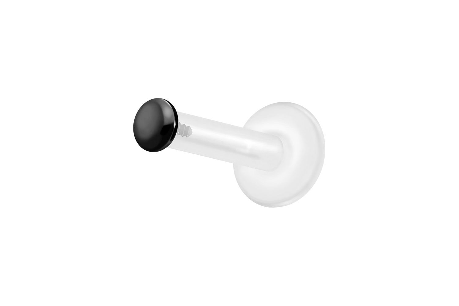 PTFE Labret Piercing mit Innengewinde + Titan-Aufsatz FLACH